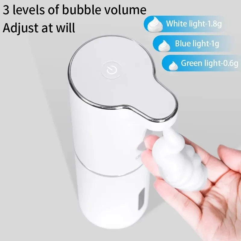 Dispenser de sabão de espuma automática Portátil, máquina inteligente, saboneteira líquida infravermelha, bomba desinfetante para as mãos, branco, 300ml